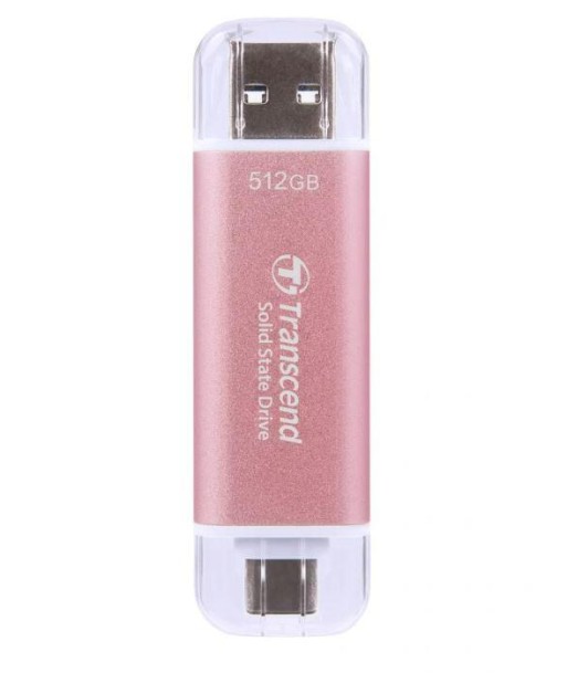 External SSD TRANSCEND ESD310 512GB USB-C USB 3D NAND Write speed 900 MBytes/sec Read speed 1050 MBytes/sec TS512GESD310P