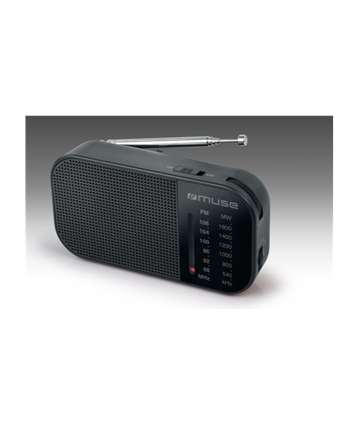Muse M-025 R, Portable radio, Black