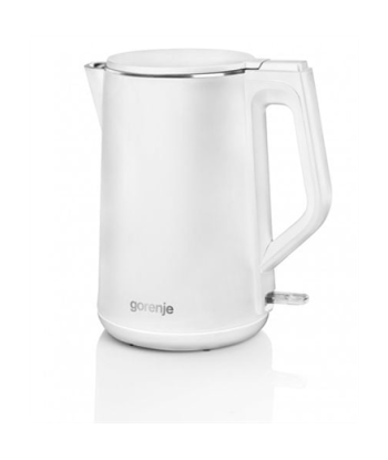 Veekeetja Gorenje K15DWW Electric, 2200 W, 1.5 L, Plastic + metal, 360° rotational base, White