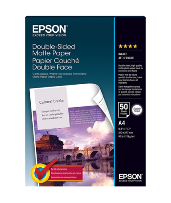 Epson Double Sided Matte Paper A4 (50 Sheets) - Professional Quality Prints