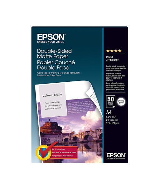 Epson Double Sided Matte Paper A4 (50 Sheets) - Professional Quality Prints Epson Double Sided Matte Paper A4 (50 Sheets) - Professional Quality Prints