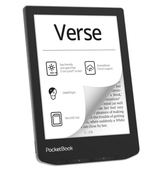 E-luger POCKETBOOK Verse 6" 1024x758 1xUSB-C Micro SD Wireless LAN Grey PB629-M-WW