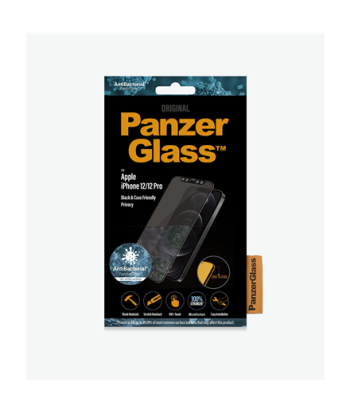 PanzerGlass For iPhone 12/12 Pro, Glass, Black, Privacy glass, 6.1"