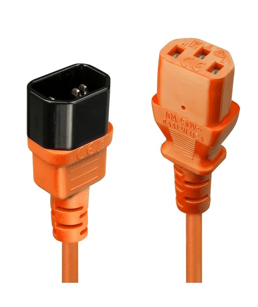 CABLE POWER IEC EXTENSION 1M/ORANGE 30474 LINDY