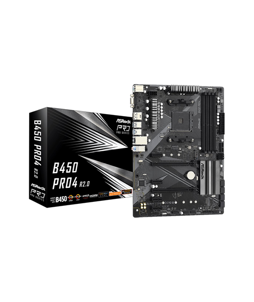 Материнская плата ASRock B450 Pro4 R2.0 ATX - Раскройте свой потенциал AMD Ryzen! Материнская плата ASRock B450 Pro4 R2.0 ATX - Раскройте свой потенциал AMD Ryzen!