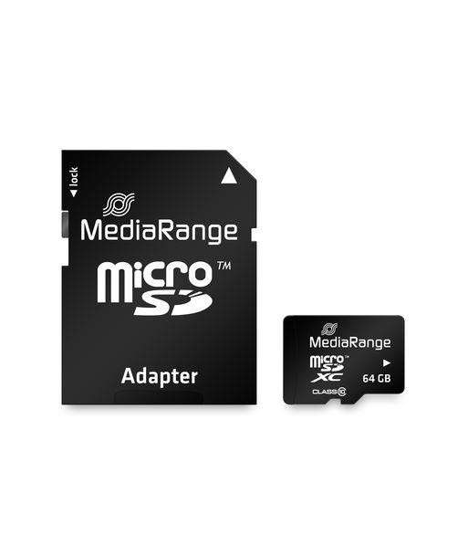 MEMORY MICRO SDXC 64GB C10/W/ADAPTER MR955 MEDIARANGE