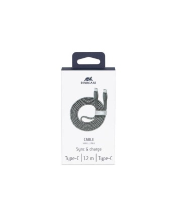 RIVACASE CABLE USB-C TO USB-C 1.2M GREY PS6105