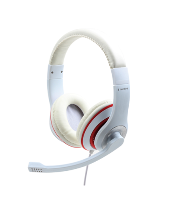 Kõrvaklapid Gembird Stereo MHS 03 WTRD White with Red Ring, 