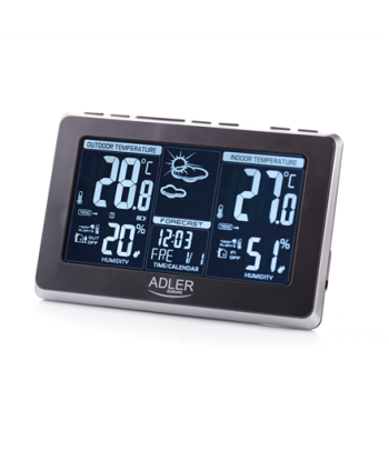 Adler Weather station AD 1175 Black, White Digital Display, Remote Sensor