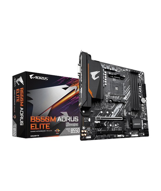 Gigabyte B550M AORUS ELITE 1.0 Processor family AMD, Processor socket AM4, DDR4 DIMM, Memory slots 4, Number of SATA