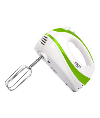 Adler AD 4205 Hand Mixer - 300W, 5 Speeds + Turbo - White/Green