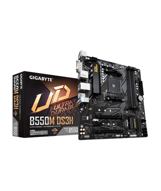 Gigabyte B550M DS3H 1.0 Processor family AMD, Processor socket AM4, DDR4 DIMM, Memory slots 4, Number of SATA connectors 4 x