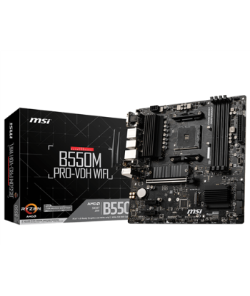 MSI B550M PRO-VDH WIFI Processor family AMD, Processor socket AM4, DDR4, Memory slots 4, Chipset AMD B, Micro ATX