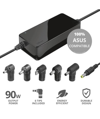Trust 90W Универсальное Зарядное Устройство для Ноутбука ASUS - Черный
