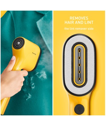 TEFAL Pure Pop DT2026 Handheld Garment Steamer - Effortless Wrinkle Removal, Yellow