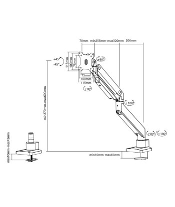 Neomounts Lauakinnitus 10-49" Monitorile - Hõbedane