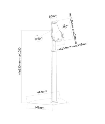 Neomounts TABLET-S200SILVER Tablet Floor Stand