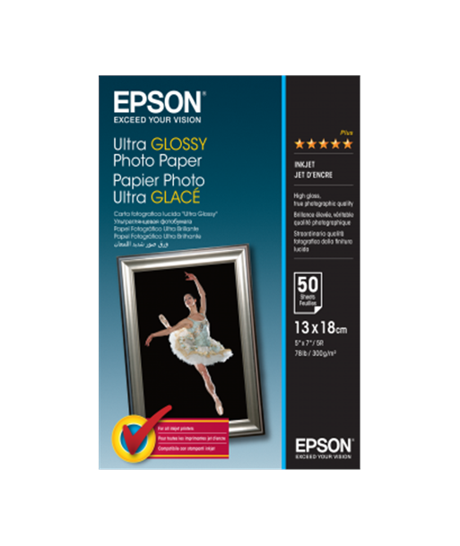 Epson Ultra Glossy Photo Paper 13x18cm 50 Sheets 300gsm Epson Ultra Glossy Photo Paper 13x18cm 50 Sheets 300gsm