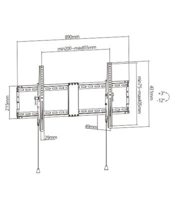 TV SET ACC WALL MOUNT 43-90"/WM-90T-01 GEMBIRD