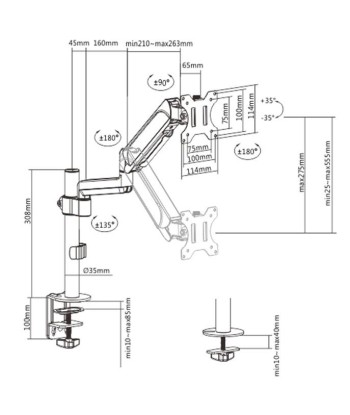 DISPLAY ACC MOUNTING ARM/17-32" MA-DA1P-01 GEMBIRD