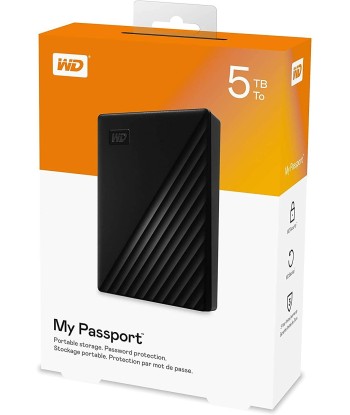 WD My Passport 5TB портативный внешний жесткий диск - Черный