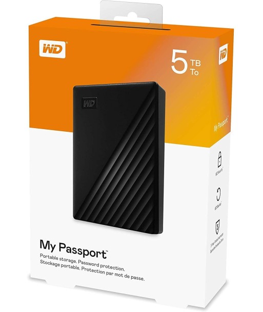 WD My Passport 5TB портативный внешний жесткий диск - Черный WD My Passport 5TB портативный внешний жесткий диск - Черный