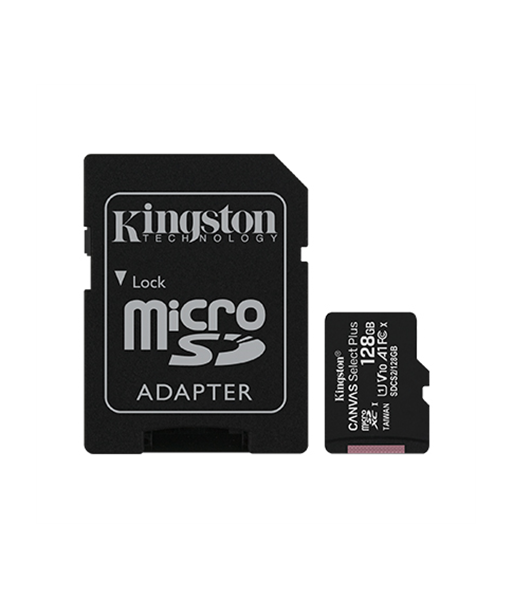 Kingston Canvas Select Plus 128GB Micro-SDHC+ ADAP Kingston Canvas Select Plus 128GB Micro-SDHC+ ADAP