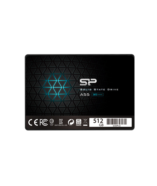 Silicon Power A55 512 GB, SSD form factor 2.5", SSD interface SATA, Write speed 530 MB/s, Read speed 560 MB/s