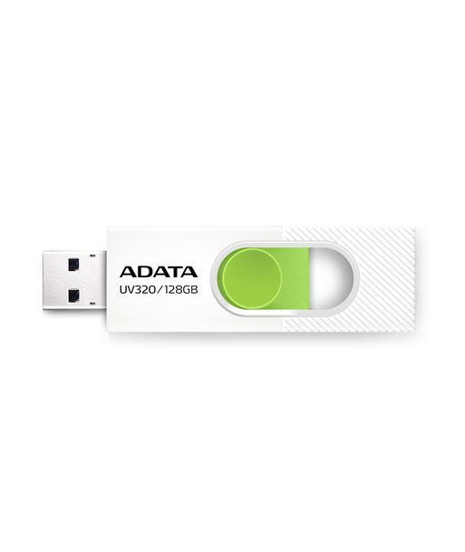ADATA AUV320 128GB USB Flash Drive, White/Green ADATA