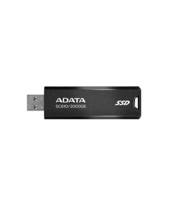 External SSD ADATA SC610 2TB USB 3.2 Write speed 500 MBytes/sec Read speed 550 MBytes/sec SC610-2000G-CBK/RD