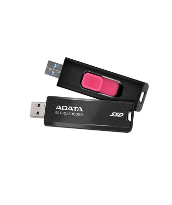 External SSD ADATA SC610 2TB USB 3.2 Write speed 500 MBytes/sec Read speed 550 MBytes/sec SC610-2000G-CBK/RD