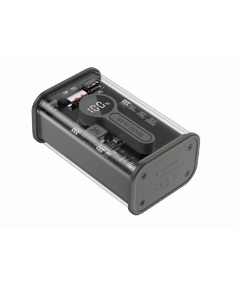 Gembird PB09-TQC3-01 Transparent QC3.0 quick charging power bank, 9000 mAh, black Gembird