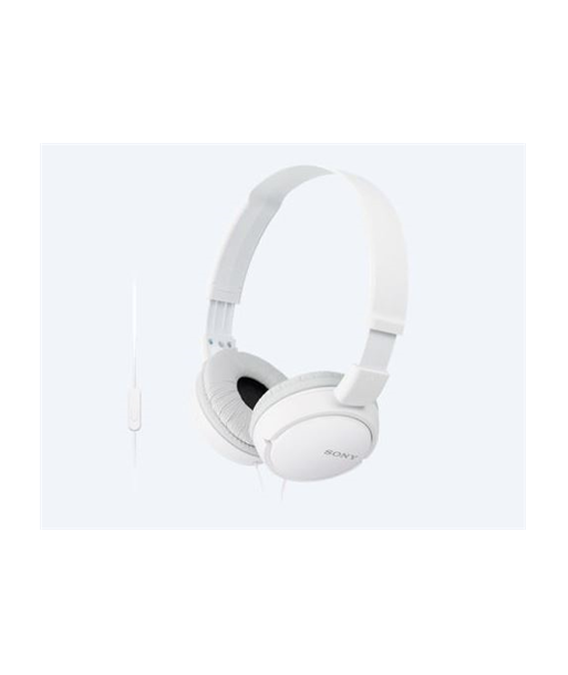 Sony MDR-ZX110AP White On-Ear Headphones with Microphone Sony MDR-ZX110AP White On-Ear Headphones with Microphone