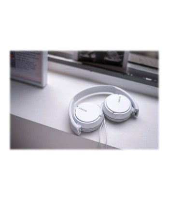 Sony MDR-ZX110AP White On-Ear Headphones with Microphone