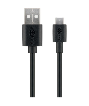 Goobay Micro USB charging and sync cable 46800 Black, USB 2.0 micro male (type B), USB 2.0 male (type A)