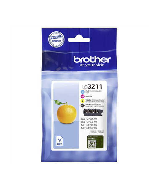 Brother Multipack LC3211VALDR Cartridge, Black, cyan, magenta, yellow