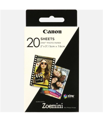 Canon ZP-2030 Photo Paper - 20 Sheets - 5x7.6cm (2x3 inch) - For Mini Photo Printer