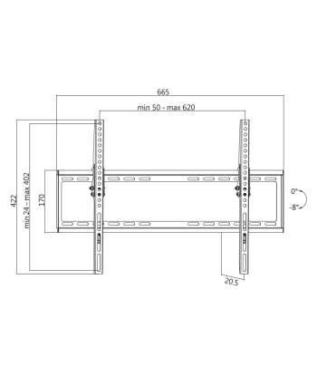 LogiLink BP0039 Teleri seinakinnitus, 37-70", Kallutatav, Max 35kg