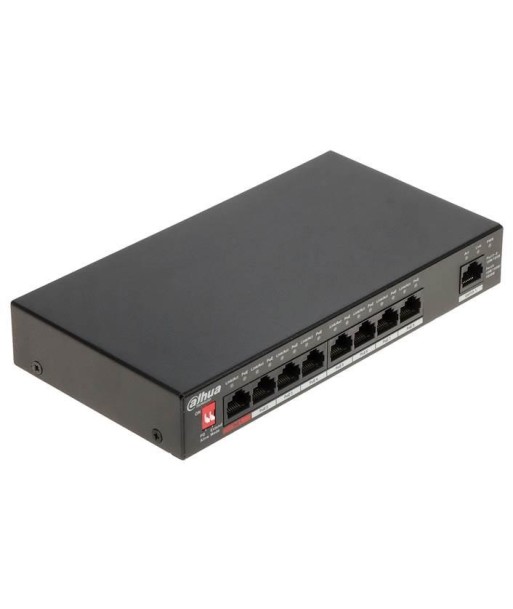 Switch DAHUA Type L2 Desktop/pedestal Rack 1x10Base-T / 100Base-TX / 1000Base-T PoE ports 8 96 Watts DH-PFS3009-8ET1GT-96-V2