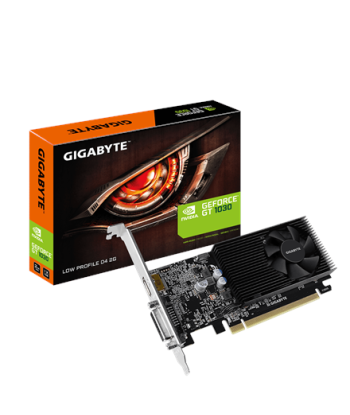 GIGABYTE NVIDIA GeForce GT 1030 2 GB 64 bit PCIE 3.0 16x GDDR4 Memory 2100 MHz GPU 1177 MHz Single Slot Fansink