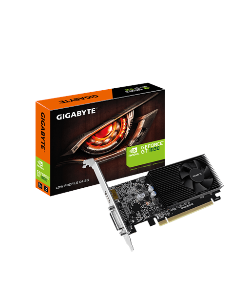 GIGABYTE NVIDIA GeForce GT 1030 2 GB 64 bit PCIE 3.0 16x GDDR4 Memory 2100 MHz GPU 1177 MHz Single Slot Fansink
