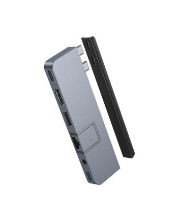 HyperDrive Dual USB-C 7-in-2 Hub (kosmosehall) USB-C laiendusadapteriga