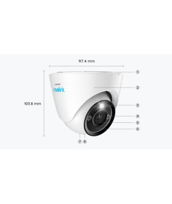 4K 8MP Купольная IP-камера, Цветное ночное видение, 2.8-8mm, H.265, MicroSD