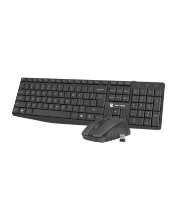 Juhtmevaba klaviatuur ja hiir Natec, Keyboard and Mouse, Squid 2in1 Bundle, US, Black, Wireless connection