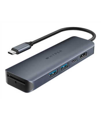 Hyper HyperDrive EcoSmart Gen.2 Universal USB-C 6-in-1 Hub w 100 W PD Power Pass-thru