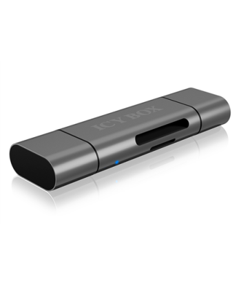 Icy box IB-CR200-C SD/MicroSD (TF) USB 2.0 card reader with Type-C and -A to micro USB (OTG) interface, anthracite Raidsonic