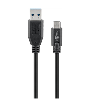Goobay USB 3.0 A to USB-C Кабель - 3m, Черный - Super Speed