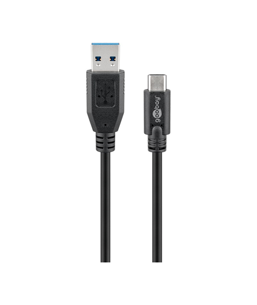 Goobay USB 3.0 A to USB-C Cable - 3m, Black - Super Speed Goobay USB 3.0 A to USB-C Cable - 3m, Black - Super Speed