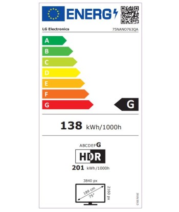 TV LG 75" 4K/Smart 3840x2160 Wireless LAN Bluetooth webOS 75NANO763QA