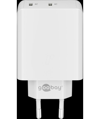 Goobay 61758 Dual USB-C PD Fast Charger (36 W), White Goobay